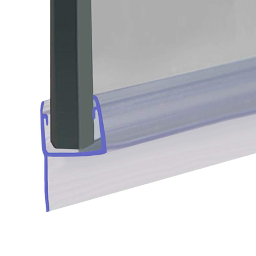 Shower Seal for Screens, Doors or Panels | Fits 10, 11 or 12mm Glass | Straight Fin Shape, h Profile | Seals Gaps of Up to 10mm | 80cm, 90cm, 140cm or 2m Long | SEAL082 (200cm)