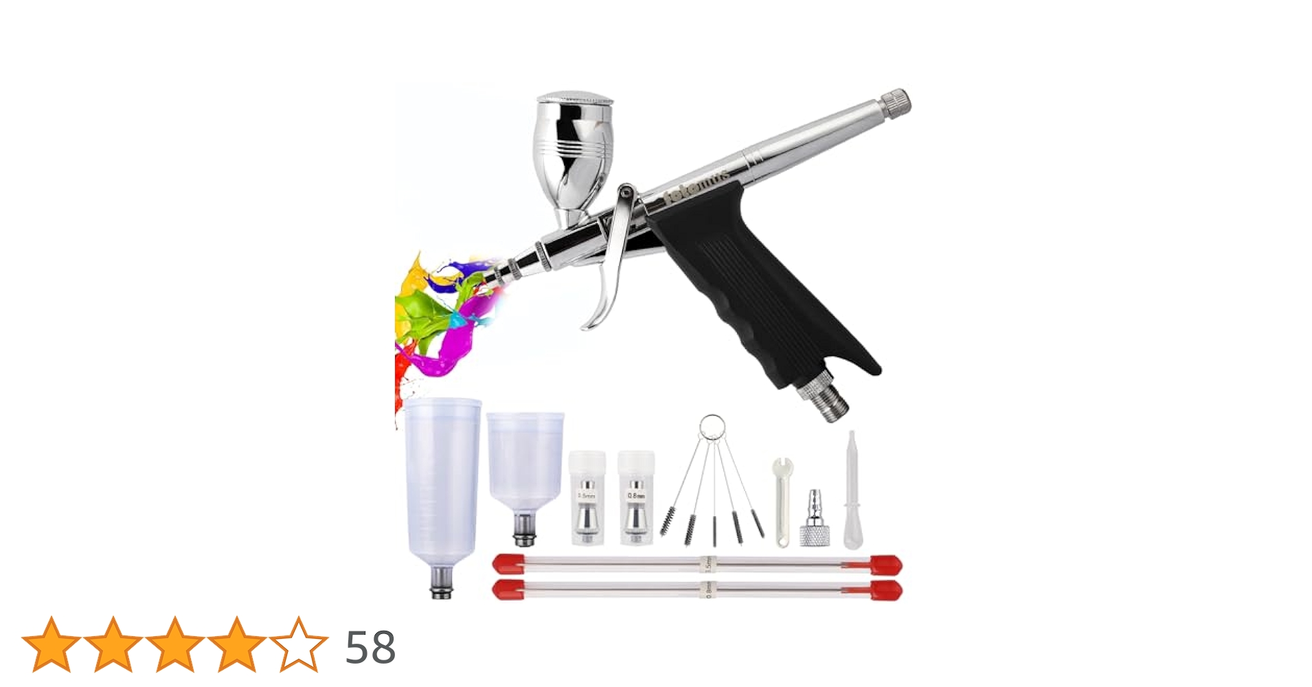 トリガー式エアブラシ 0.3／0.5／0.8mm口径 カップ3種＋エアホース付き Amazon.co.jp: 【3種口径】エアブラシ トリガー式 ハンドピース