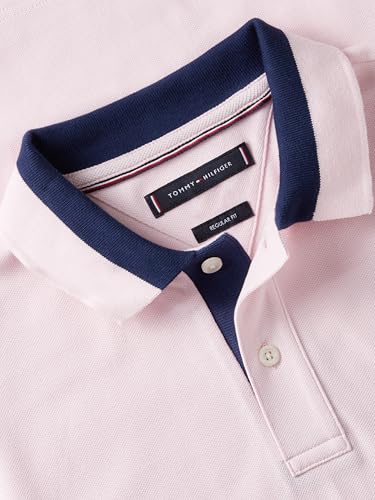 Image of Tommy Hilfiger Men's Short Sleeve Casual Polo Shirts in Regular Fit with Stretch and Contrast Collar Designs