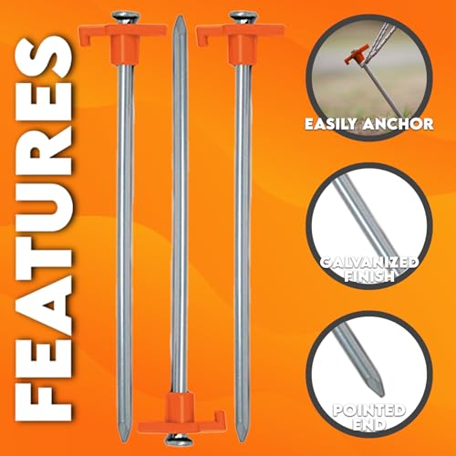 Xtremeauto Heavy Duty Tent Pegs Ground Pegs - X20 Hard Ground Camping Pegs For Tent, Awning & Tarpaulin, Long Steel Ground Stakes Metal Tent Pegs With Plastic Storage Case Rock Ground Pegs Heavy Duty