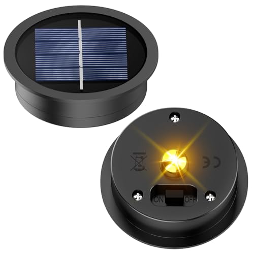 2 Pack Solar Light Replacement Tops(2.76 Inch Top, 2.36 Inch Bottom), Waterproof Replacement Solar Lantern Parts for Outdoor Hanging Lanterns DIY Table Lights Garden Patio Decor