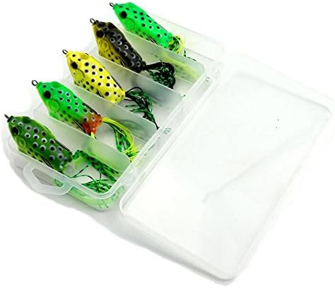 QAZZ Fishing Lure Set with Tackle Box Including Plastic Soft Lures Frog Lures Spoon Lures Hard Lures Popper Crank Rattlin Trout Bass Salmon and More