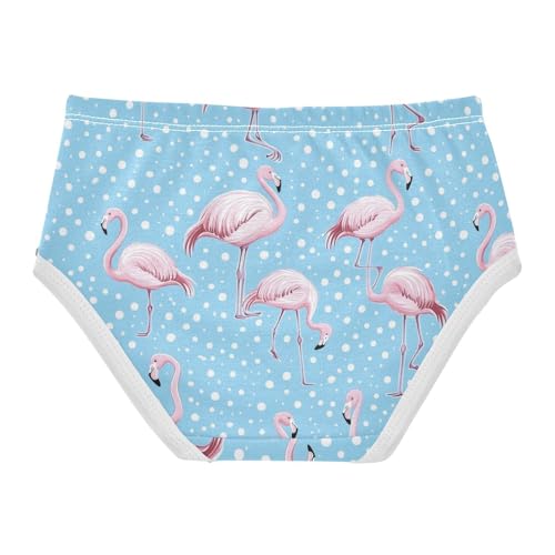 Wusikd Flamingo Cute Girls' Underwear Cotton Cartoon Blue Girls Briefs Soft Toddler Underwear 2T2