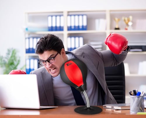 Tech Tools Desktop Punching Bag – Suctions to Your Desk, Cool Gadgets for Office, Gag Gifts for Boss or Coworker, Heavy Duty Stress Relief Boxing Bag