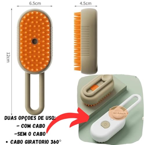 Escova Pet À Vapor Ultrassônica para Gatos, Cachorros Coelhos Pet