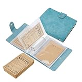 SUPERFINDINGS 2 Set Dunkeltürkisfarbener Samen Aufbewahrungs Organizer 2 Samen Aufbewahrungsordner Mit 100 wiederverschließbaren Taschen 5.78x5.51 Perlen Organizer Buch Zum Sortieren von Samen