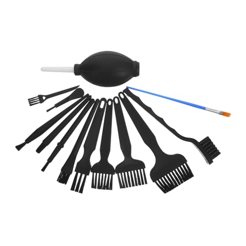 ULTECHNOVO Anti-Static Cleaning Brush Set 13pcs with Soft ESD Brushes and Manual Air Blower for Computer Keyboards, Electronics, PCB, and Industrial Dust Removal
