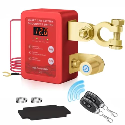 Interruttore di batteria telecomandato senza fili, 12 V 240 A interruttore di spegnimento automatico con display a LED Coppa Circuito Batteria per auto, camper, ATV, camion, barca
