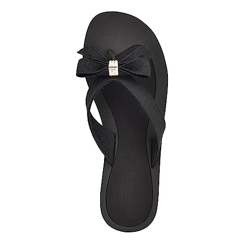 Guess Women's Tuta Flip-Flop, Black, 7 #TOP1