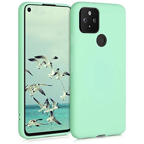 kwmobile TPU Case Compatible with Google Pixel 5 - Case Soft Slim Smooth Flexible Protective Phone Cover - Pastel Green Cover