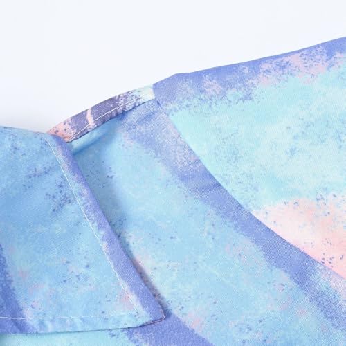 Boys Girls Hawaii Shirt Short Sleeve Button Down Shirt Dress Tops Graphic Shirts Cool Summer (Light Blue, 6-7 Years)4