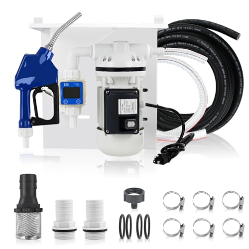 Upgraded AC 110V-120V DEF Transfer Pump Kit High-Flow Self-Priming DEF Pump with US Plug Compatible with Drums/Totes/Wall Mounts Corrosion-Resistant Includes All Premium Accessories