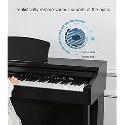 Piano numérique 88 clavier pondéré de clés Clavier électrique Piano avec supports de banc de piano MIDI USB Audio et… – Image 3