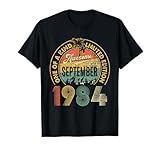 40 Years Old Vintage Retro September 1984 Birthday Men Women T-Shirt