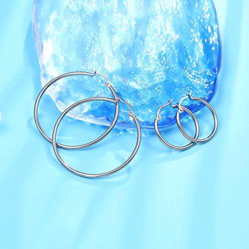 Limerencia Hypoallergenic Pure Titanium Twisted Rope Round Hoop Earrings For Women (43Mm Thin Round Hoop, Silver)… #TOP6