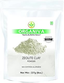 ORGANIVA Zeolite Clay powder by Organiva | Zeolite clay | 227g(8 oz) | Absorbs excess oil | Skincare face masks, face scrubs, and body cleansers |Repair Damaged Hair | Vegan | 100% Natural