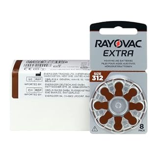Rayovac Extra 312 312AUX-8XEMF-10 Lot de 80 Piles Zinc-air pour appareils auditifs Haute Performance Marron
