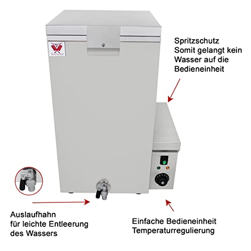 Foto von Beeketal 'GBA70' Profi Gastro Geflügel Brühautomat aus Edelstahl mit 70 Liter Kapazität, Brühkessel mit entnehmbarem Brühkorb, Wasser Ablaufhahn und einstellbarer Temperatur
