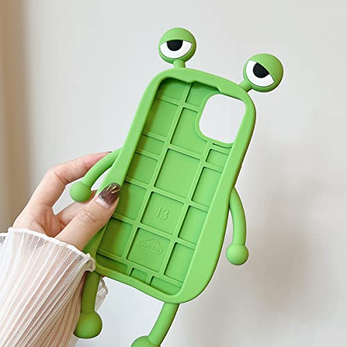 Yatchen Ugly Case Compatible with iPhone 15 Pro Max, Kawaii Phone Case 3D Cartoon Cute Frog Soft Silicone Unique Fun Cover Slim Fit Anti-Drop Protector for Women Girls Green by Yatchen - Used condition - Image 4