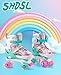SHDSL Girls Roller Skates 4 Size Adjustable Light up Roller Skates for Girls, Purple Pink Roller Skate for Boys Toddlers, Beginner Kids Roller Skate Indoor Outdoor Sports