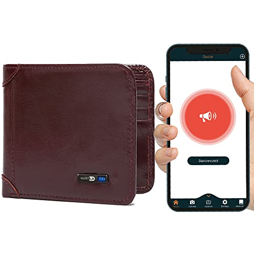 Men Wallet with Tracker Work with iOS&Android, Wallet Tracker with Bifold Genuine Leather Wallet by SMART CC - Used condition - US$23.84