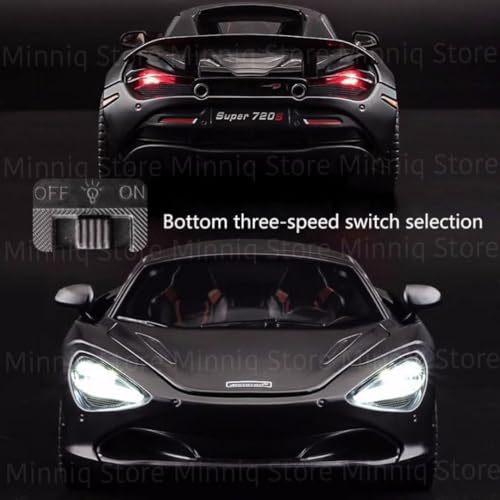 Image of 1:24 Maclaren 720s Sports Model Exclusive Alloy Diecast Pull Back Toy car with Openable Doors & Light Music Toys for Kids Boy Girl Gift (1:24 Maclaren 720s -Black)