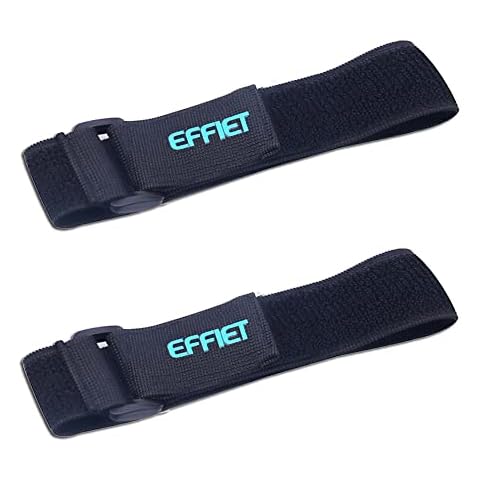 EFFIET Elastic Hook and Loop Cable Tie Fastening Cable Strap Adjustable Magic Securing Cord Organizer (Black, 20 In, 2 Pcs) Cover