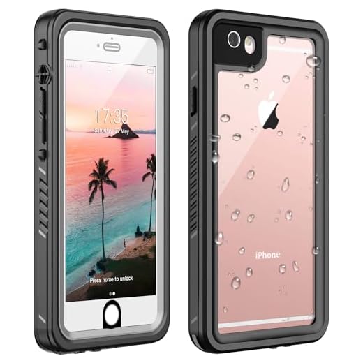ANTSHARE iPhone 6/6s Waterproof Case iPhone 6/6s case Built in Screen Protector 360°Full Body Protective Shockproof Dirtproof Sandproof IP68 Underwater Waterproof Case for iPhone 6/6S(Black/Clear)