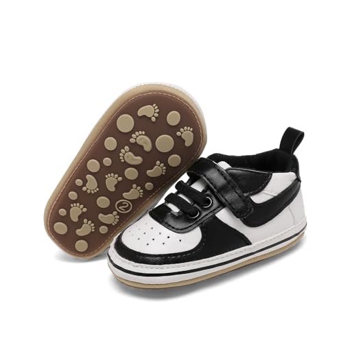 Image of Clowora Unsex Baby Shoes Boys Girls Infant Sneakers Non-Slip Soft Rubber Sole Toddler Crib First Walker Lightweight Shoes