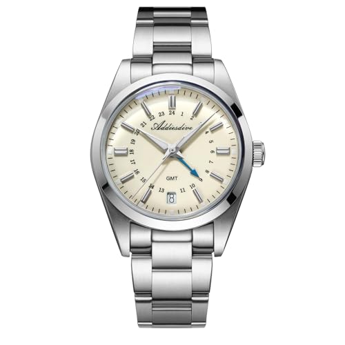 ADDIESDIVE GMT Watches for Men 36 MM Small Dial Quartz Watch 515-24 H Diver Waterproof 100 M Stainless Steel