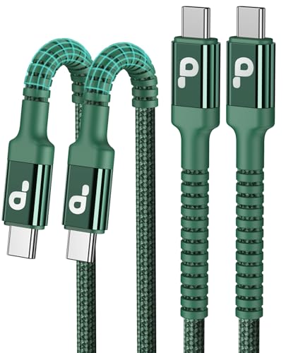 Image of USB C Cable 6FT, 2Pack USBC to USBC Fast Charging Cable, iPhone 16 15 Charger Cable Long Type C Cord Nylon Braided Compatible with iPhone 17 /16 /15 /Pro Max /Plus /Samsung Galaxy S26 S23 and More-Green