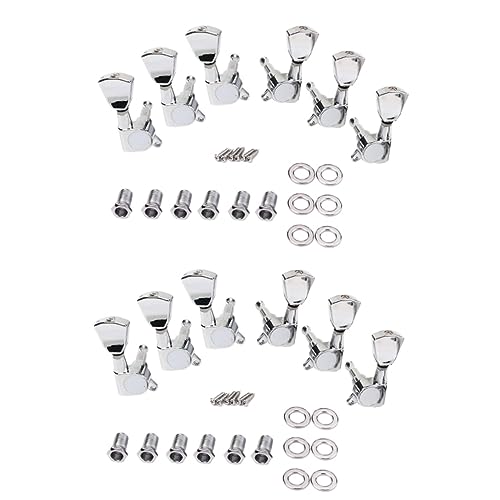 VICASKY 12pcs String Guitar Tuning Pegs Keys Machine Heads for Acoustic Electric Guitar Parts Chrome Locking Function for Music Performance