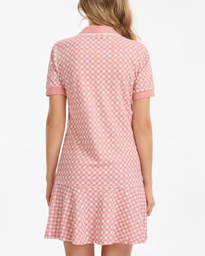 Image of YEXPINE Polo Dress for Women Short Sleeve Ruffle Hem Golf Tennis Summer Mini Dresses