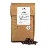 CAFE SIN INTERMEDIARIOS - Café mezcla de origen India y Brasília - Rosa En Grano sin moler 1 Kg - Tostado semanal y recién envasado - Intensidad de sabor alto - Ideal para Café Solo