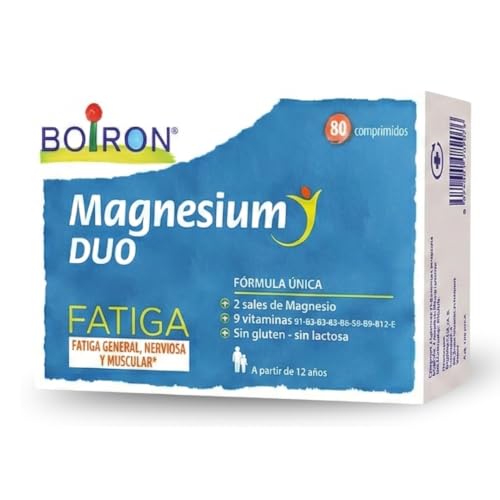 Boiron Magnesium Duo Fatiga 80 Comprimidos | 2 Sales de Magnesio y 9 Vitaminas | Disminuye Fatiga y Cansancio | Función Muscular y Sistema Nervioso