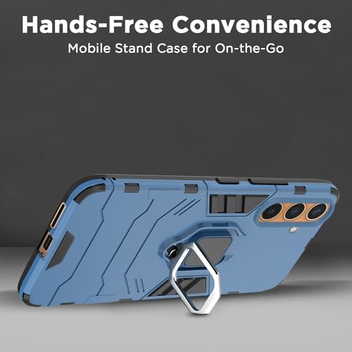 Image of Pikkme Samsung Galaxy S24 5G Back Cover | D5 Tough Armor Bumper | 360 Protection Case | Ring Holder Stand Case for Samsung Galaxy S24 5G (Blue)