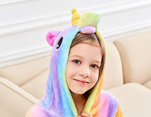 Image of Doctor Unicorn Soft Unicorn Hooded Bathrobe Sleepwear - Unicorn Gifts for Girls