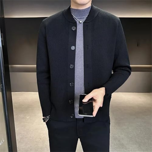 Men Solid Color Casual Single Breasted Outerwear Long Sleeve Knitted Sweater Spring Autumn Knit Cardigan3
