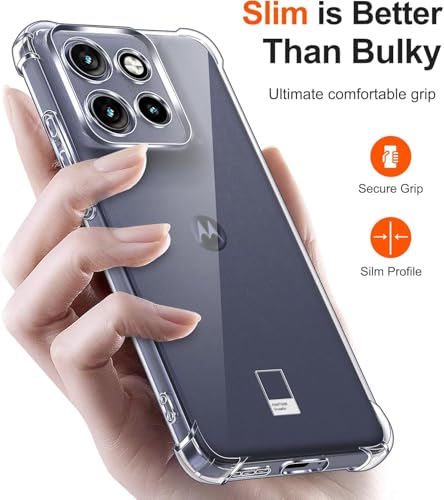Image of Lustree Back Cover Transparent Case Compatible with Motorola Edge 70 Back Cover | Shockproof Bumper Side Protection | Anti-Scratch Flexible TPU