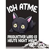 500-teiliges „Bombay Katze, lustiger Spruch“-Puzzle für Erwachsene, Holzpuzzle, Lernspiel für Kinder, 500 Stück (52 x 38 cm)