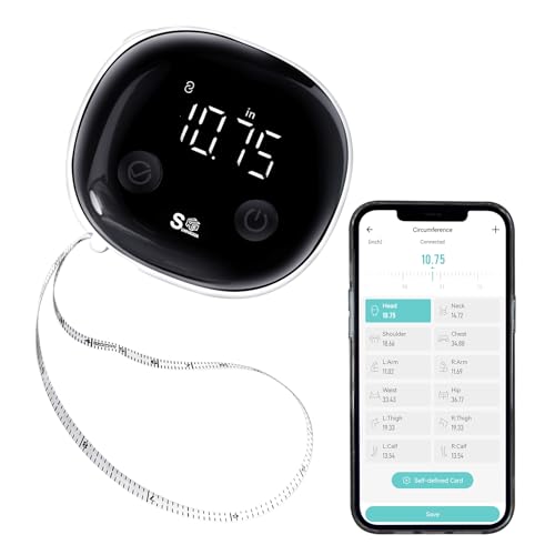 Smart Body Tape Measure, Body Measurement Tape Measure, LED HD Full Screen Monitoring Body Fat Tool for Fitness Shaping and Weight Loss Fitdays APP Smart Body Tape Measure, Body Measurement Tape Measure, LED HD Full Screen Monitoring Body Fat Tool for Fitness Shaping and Weight Loss Fitdays APP
