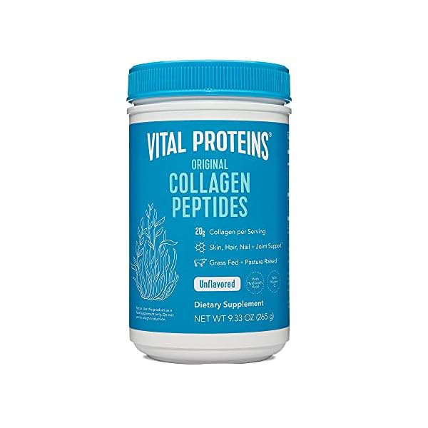 Vital-Proteins-Collagen-Peptides-Powder-Supplement-Type-I-III-20g-per-Serving-Unflavored-10-oz Vital Proteins Collagen Peptides Powder, with Hyaluronic Acid and Vitamin C, Unflavored, 9.33 Ounce
