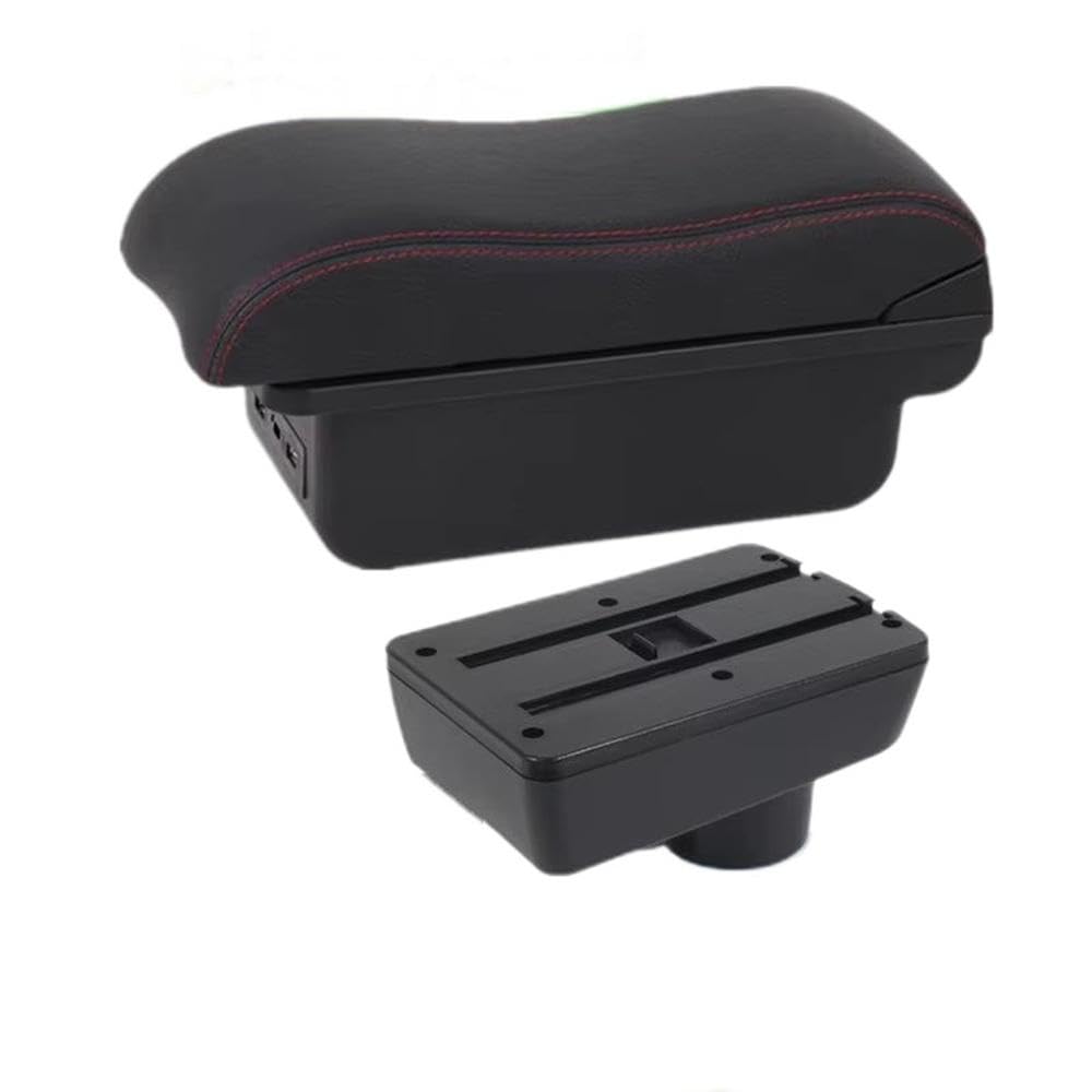 FSOZDBBPL For Opel Corsa F 2019-2026 Car Armrest Box Auto Storage Box Retrofit Parts Interior Parts(B2 red line 3USB)