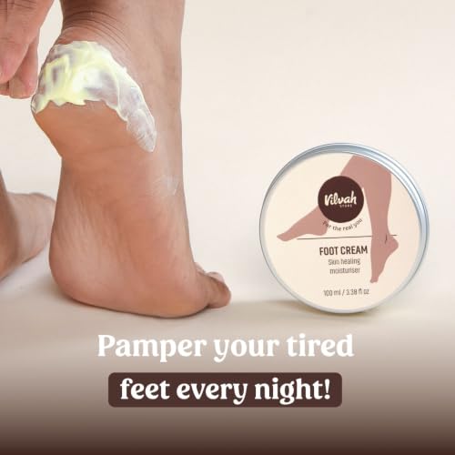 Image of Vilvah Foot Cream Combo | Pack of 2 x 100ml | Heel Repair Cream for Dry, Cracked & Rough Feet | Deeply Hydrates, Softens Dead Skin & Controls Foot Odour | Suitable for Diabetic Foot Care