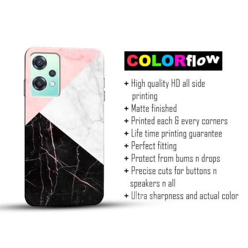 Image of COLORflow Back Cover Compatible with OnePlus Nord CE 2 Lite 5G | Beautiful Black White Pink Marble | Designer Printed Hard CASE Bumper Back Cover Compatible with OnePlus Nord CE 2 Lite 5G