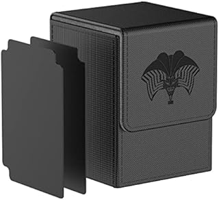 Bheddi Card Deck Box for Yu-Gi-Oh! TCG Cards, with 2 Dividers per Box, Large Size Fit 100+ Cards Without Sleeves(Forbidden One)(Black)