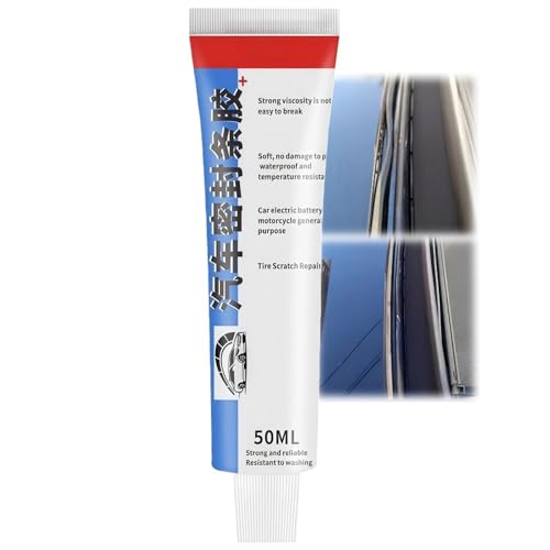 SONGMART - 50ML Weatherstrip Glue, Car Door Seal Glue, Car Trim Adhesive - Black Silicone Sealant Waterproof for Cars Door, Window Windshield, High Temperature Waterproof Windscreen Adhesive,Strong Rubber G-lue - -7%