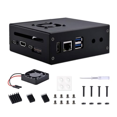 Ventilador de carcasa con radiadores de aluminio para refrigeración de placa Orange Pi 5 y 5B