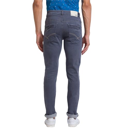 Image of Parx Men's Cotton Blend Jacquard Pattern Slim Tapered Fit Flat Front Jeans