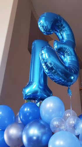Image of 8 Balloon Numbers Birthday Decorations, 40In Dark Blue Balloons for Party | Eye-catching Appearance, Perfect Decorative Centerpieces, Convenient Self-sealing Structure, Widely for Various Occasions